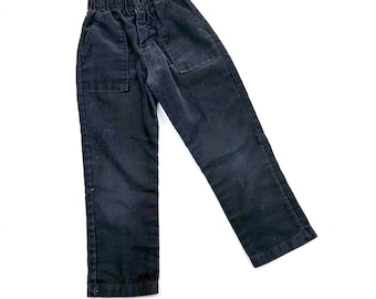 Vtg Buster Brown black cord pants, Vintage kids 80s black corduroy trousers, Holiday pant, Size 4Y
