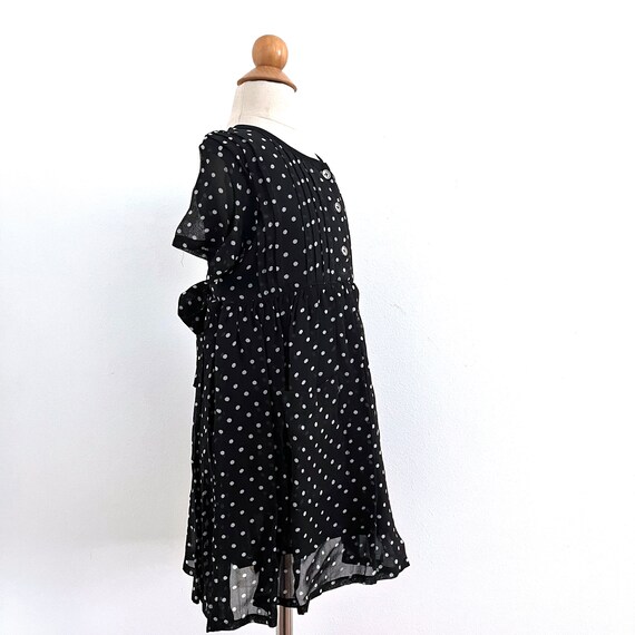 Vintage 90s polka dot dress, kids rayon short sle… - image 9