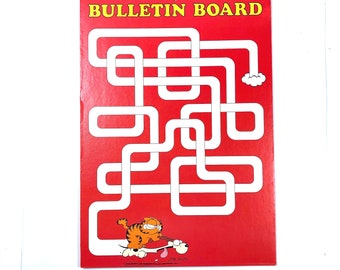Vtg Garfield Bulletin board, Vintage 1970's red Bulletin Board Jim Davis Garfield and Odie, Unused