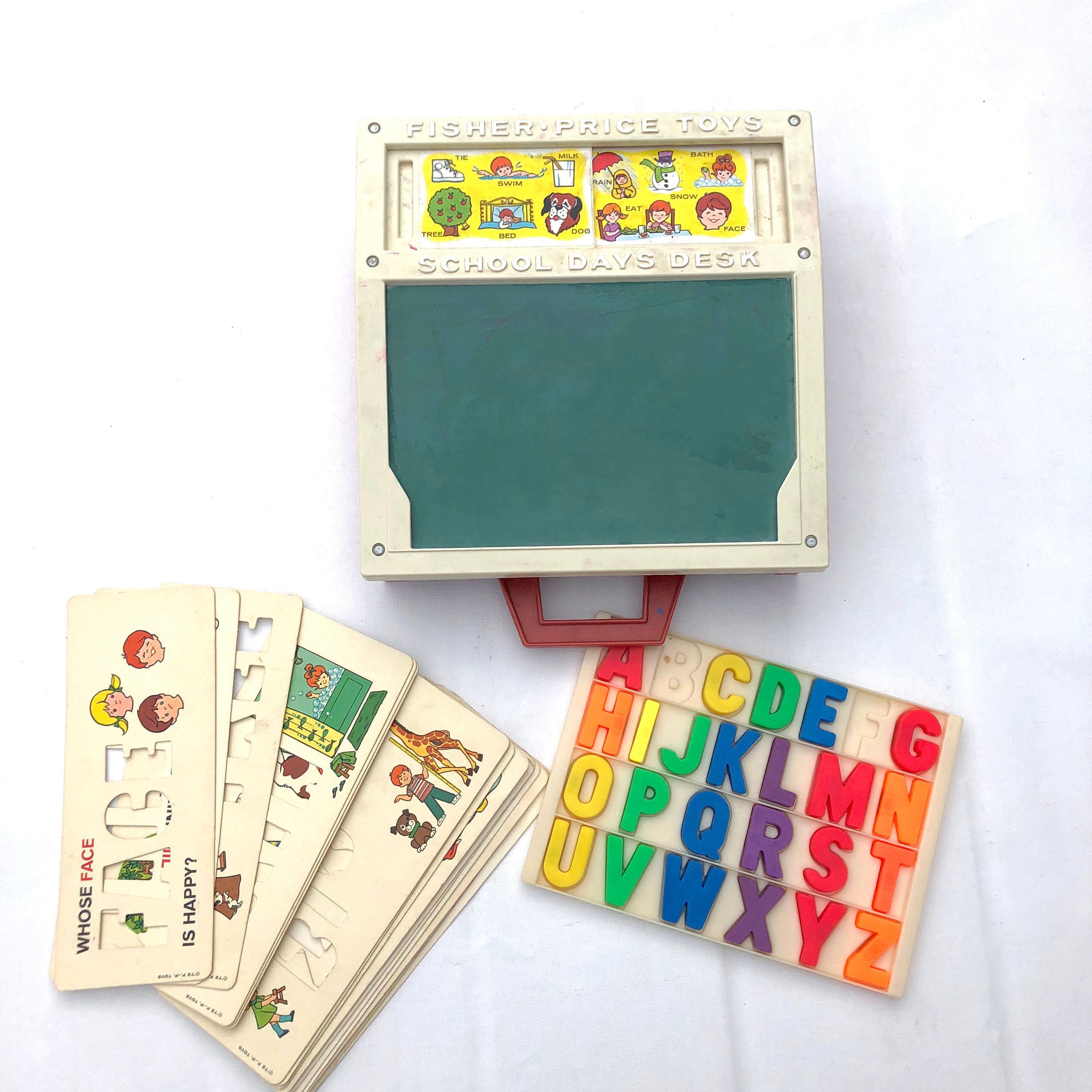 Vintage 1972 Fisher Price School Days Desk Magnetic Letters
