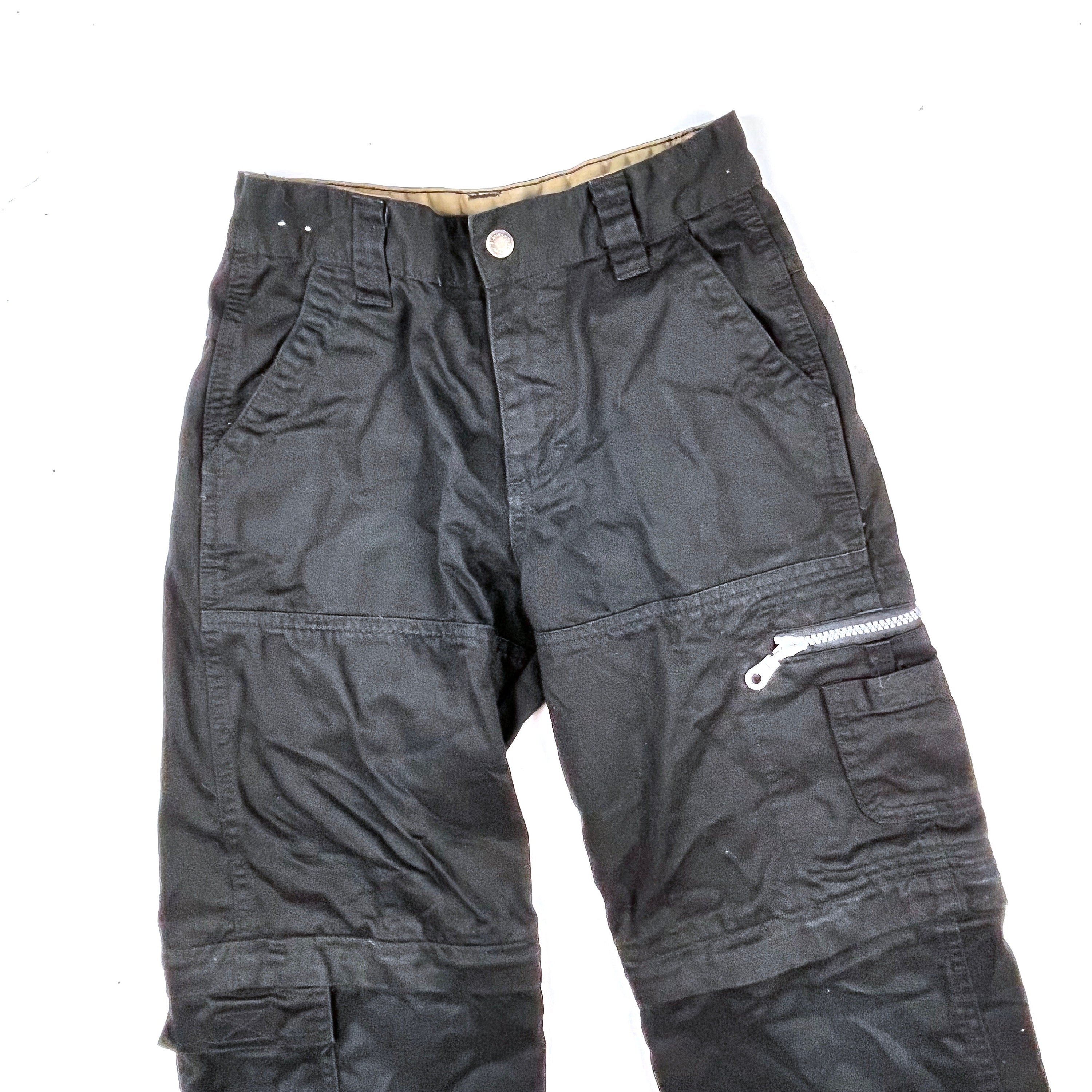 Y2K Wrangler zip off pants, 2000 Kids black cotton streetwear