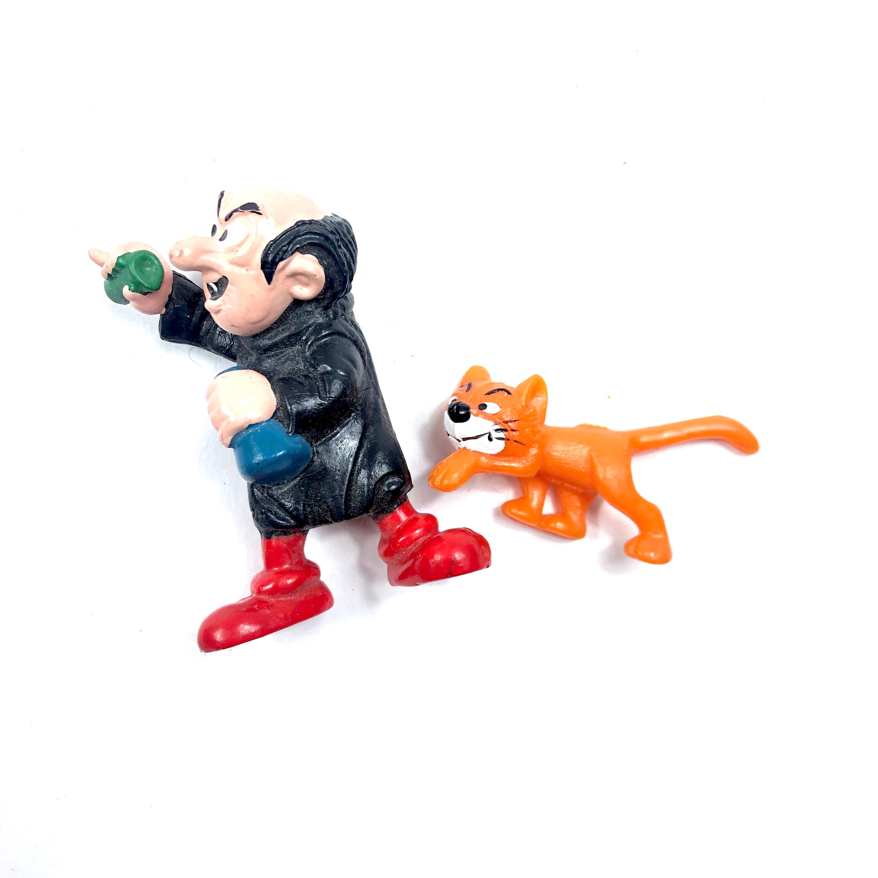 Peyo Gargamel and Azrael Smurf PVC Figure Vintage 1978 Peyo Schleich Gargamel vilain and cat