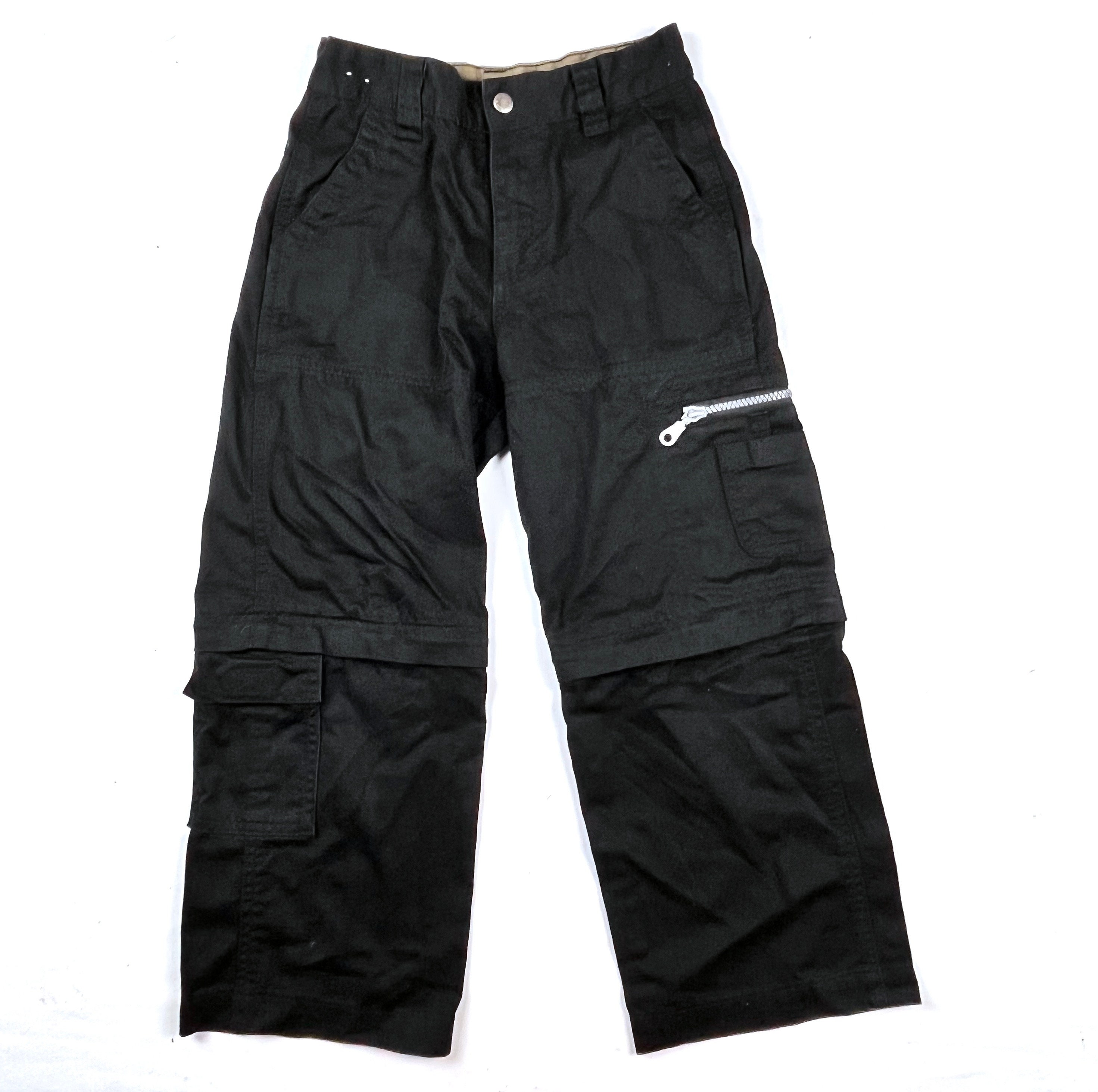 Y2K Wrangler zip off pants, 2000 Kids black cotton streetwear pants, Zip short cargo pant, Wrangler Tech gear, Size 8Y Y2K Wrangler zip off pants, 2000 Kids black cotton streetwear pants, Zip short cargo pant, Wrangler Tech gear, Size 8Y