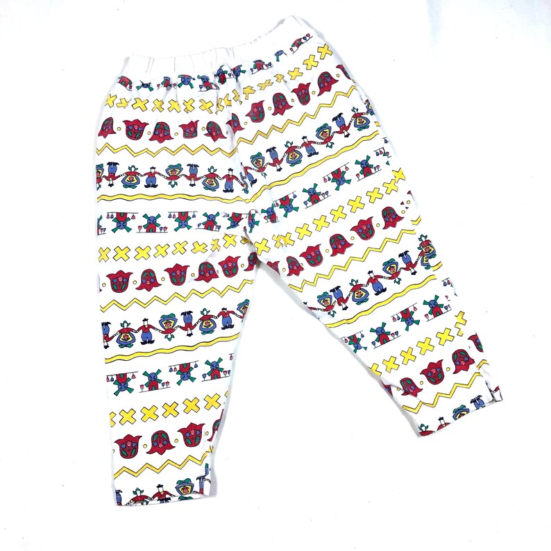 Pantaloni martello stampati per bambini, pantaloni capri jogger harem stampati vintage per bambini, taglia 4/5Y immagine 5