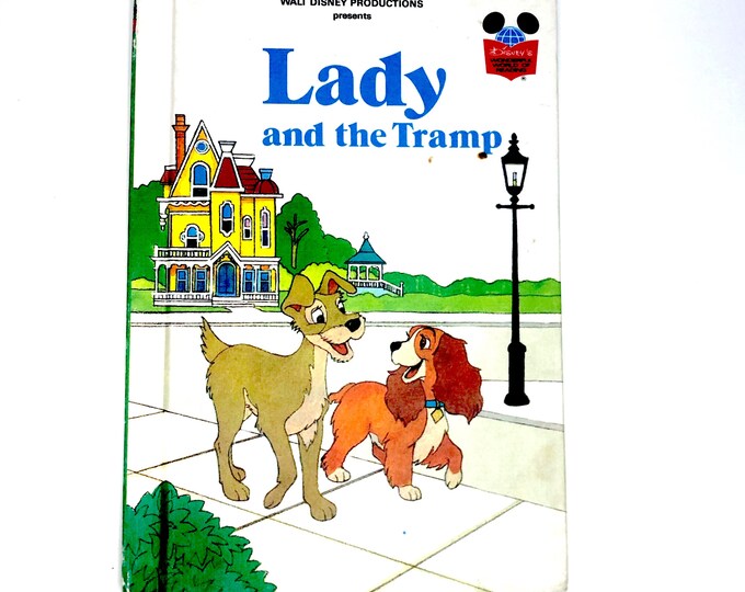 Lady and the Tramp story book, Wonderful World of Reading, 1981 Copyright, Walt Disney Productions, hardcover