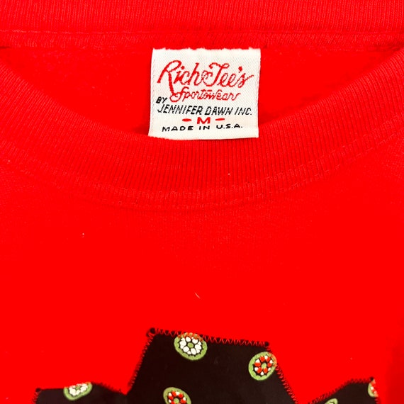 Kids red sweatshirt with patchwork, New Old Stock… - image 3