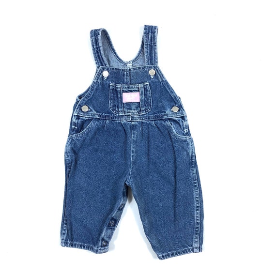 OshKosh denim overalls, Vintage girls denim overa… - image 1