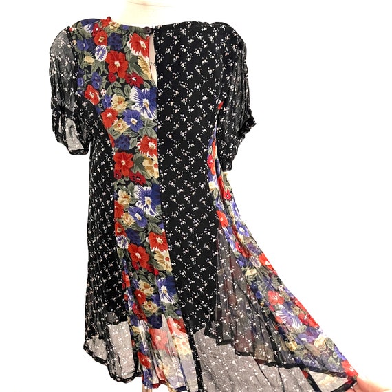 Vintage 90s floral dress, kids rayon short sleeve… - image 6