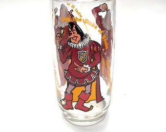 Burger King 1979 Duke of Doubt glass, Burger King tumbler drinking glass, Burger King characters collector series glasses,
