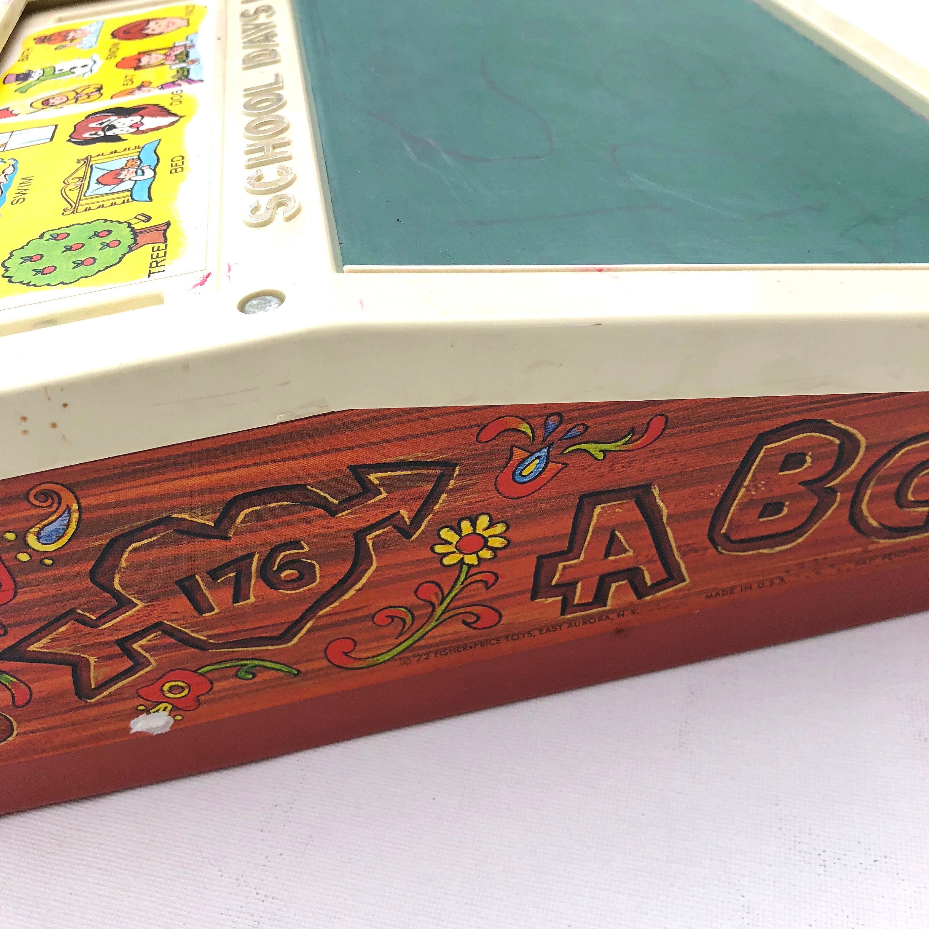 Vintage 1972 Fisher Price School Days Desk Magnetic Letters