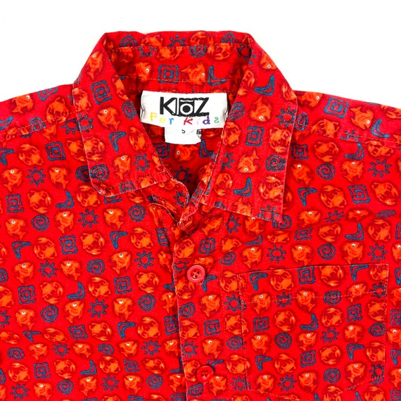 Kids 90s Fish Button Down Shirt, Vintage Kids Red Fishing Batik Print Short  Sleeve Button Down Shirt, Outdoor Shirt, Size 5Y -  Canada