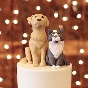 Custom Pair of Pet Wedding Cake Toppers (set of 2)