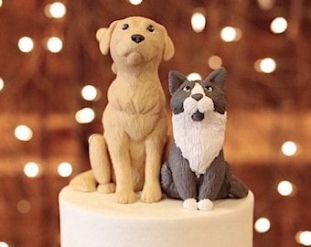 Custom Pair of Pet Wedding Cake Toppers (set of 2)