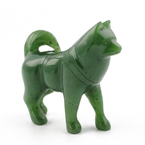 Canadian Jade Husky Carving - Husky Dog - Multiple Sizes - Jade Figurine - Year of the Dog - Jade Dog