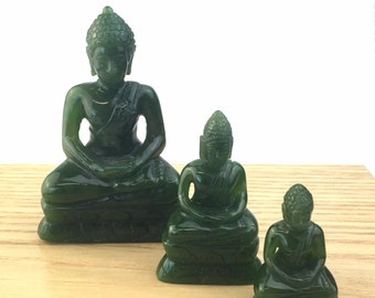 カナダ産翡翠タイ仏像彫刻 - 3サイズあり、翡翠彫刻、翡翠仏像 - Etsy 日本