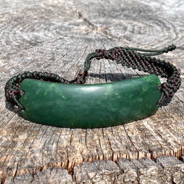 Canadian Jade Mens Matte Bracelet - 1833-11w - Nephrite Jade - Green Jade - Natural Jade