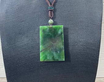 Canadian Nephrite Jade Rectangle Pendant - Blank Pendant - Plaque Pendant - Dog Tag