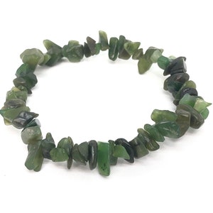 Canadian Nephrite Jade chip bead Bracelet - Green Jade - Natural Jade