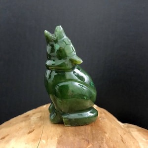 Canadian Nephrite Jade Wolf - Multiple Sizes - Green Jade