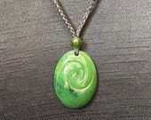 Moana Inspired Koru Pendant - Real Jade - Jade Necklace - Heart of Te Fiti