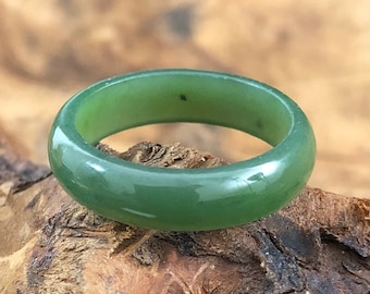 Canadian Nephrite Jade Narrow Band  - Ring - Jade Ring - Natural Jade Ring