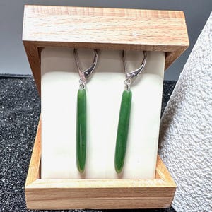 Canadian Nephrite Jade Earrings - Natural Jade - Authentic Jade - 1794