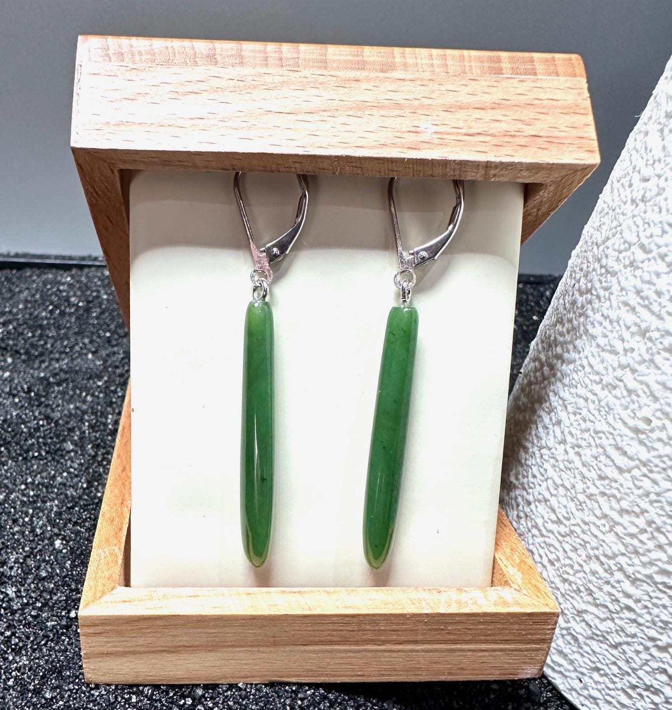 Canadian Nephrite Jade Earrings - Natural Jade - Authentic Jade - 1794