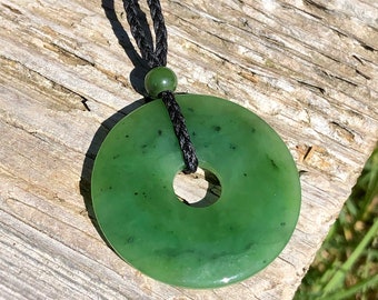 Canadian Nephrite Jade PI Pendant - Donut Pendnat - Multiple Sizes - Green Jade - Jade Necklace