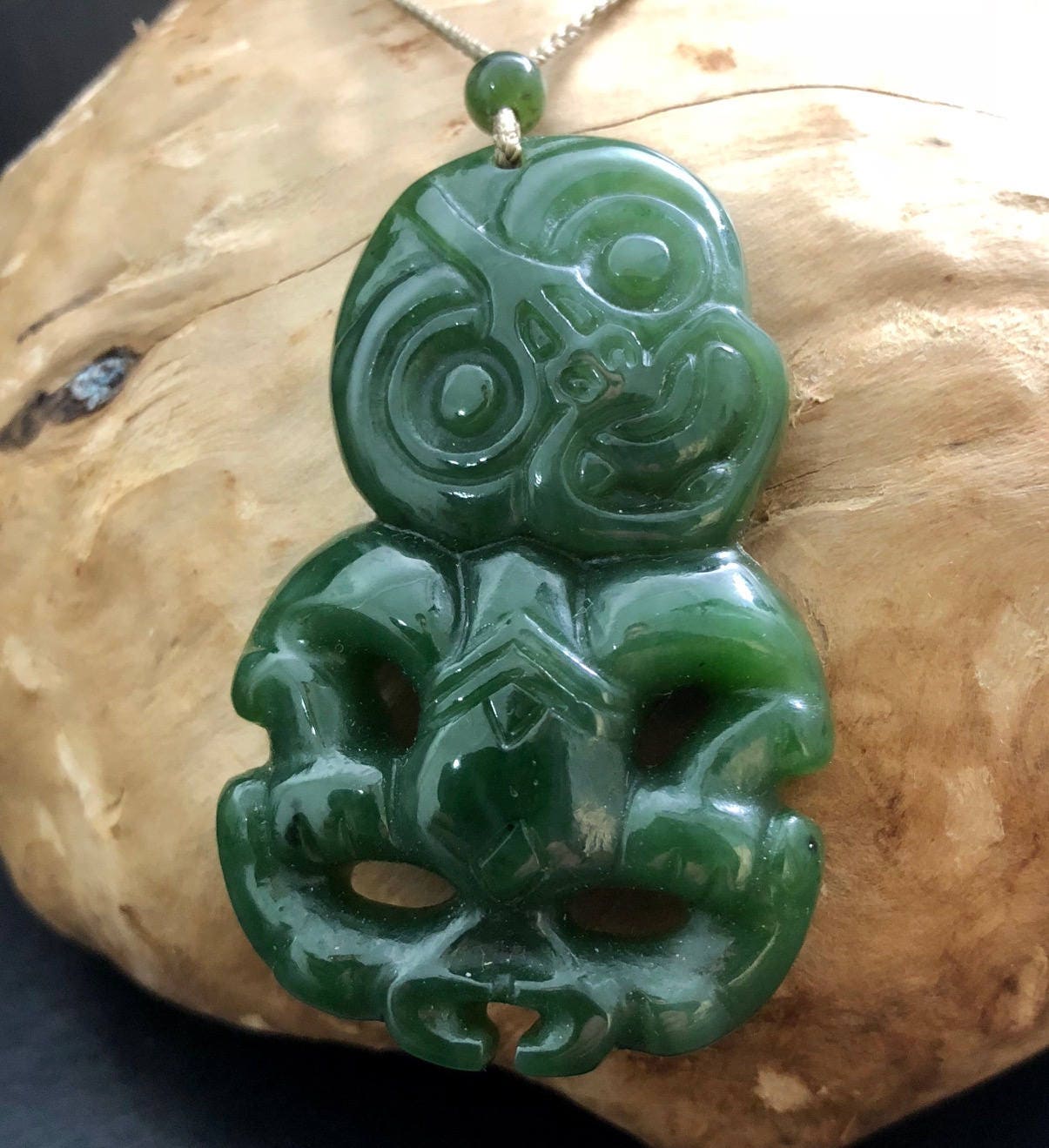 Canadian Nephrite Jade Tiki Pendant 2 Sizes Jade Necklace Green