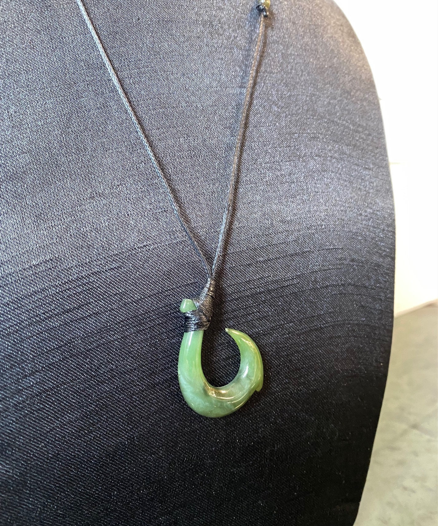 Jade Fish Hook Pendant 3743 Jade Necklace Etsy
