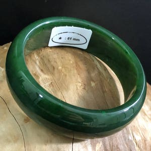 Candian Nephrite Jade Bangles Dark Rich Green Multiple Sizes image 7