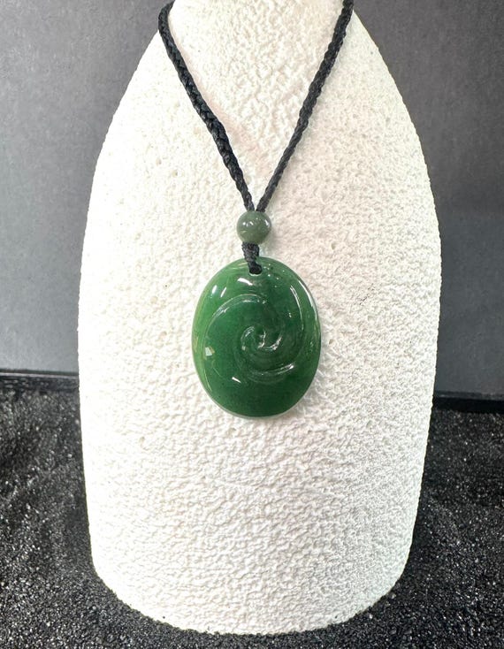 Moana Inspired Koru Pendant - Real Jade - Jade Necklace - Heart of Te Fiti