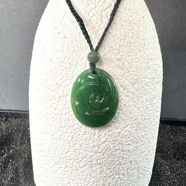 Moana Inspired Koru Pendant - Real Jade - Jade Necklace - Heart of Te Fiti