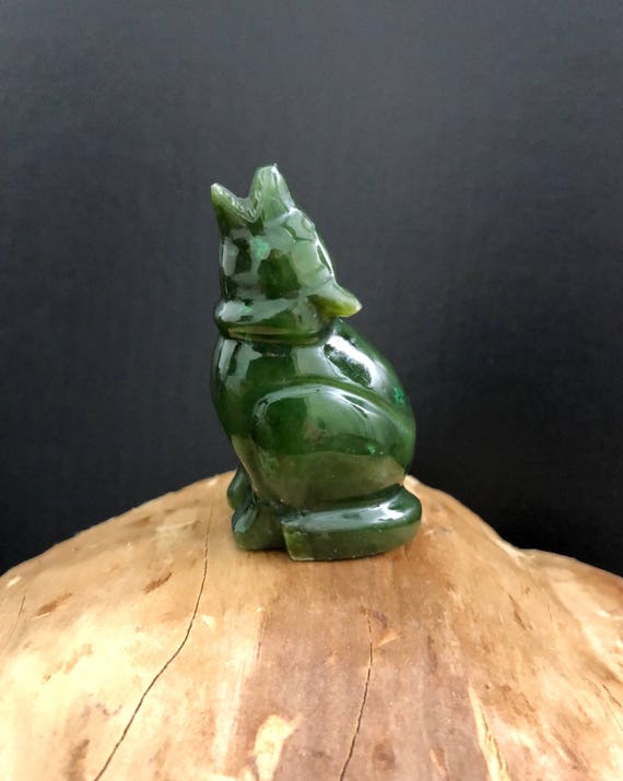 Canadian Nephrite Jade Wolf Multiple Sizes Green Jade Etsy