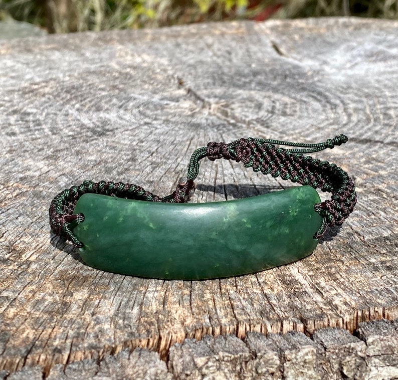 Canadian Jade Mens Matte Bracelet 1833-11w Nephrite Jade Green Jade Natural Jade image 1