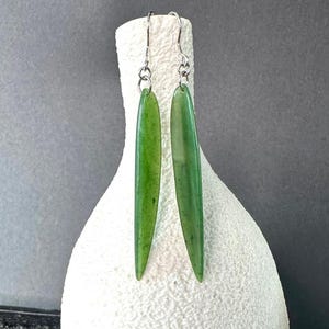 Canadian Jade Leaf Earrings - 1881 - Natural Jade - Green Jade - Authentic Jade