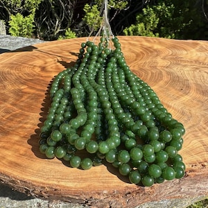 8mm Jade Beads, A Grade Canadian Nephrite (strands sold individually)