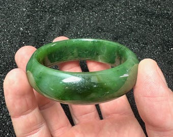 Bracciale in giada nefrite canadese 53 mm x 18 mm - Bracciale in giada