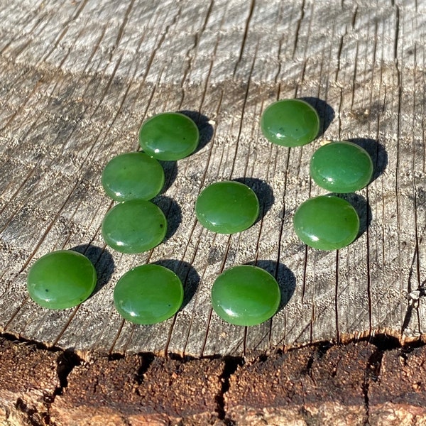 Canadian Nephrite Jade Cabochons - Round - Multiple Sizes - Sold Individually