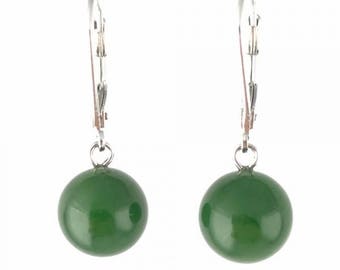 Canadian Nephrite Jade Earrings - 10mm jade earrings - dangle earrings, drop earrings.