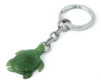 Canadian Nephrite Jade Turtle Keychain -