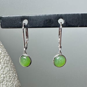 Canadian Nephrite Jade and Silver Earrings.