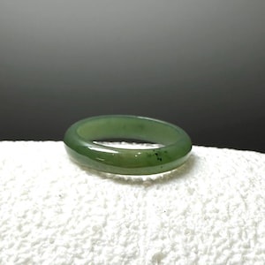 Canadian Nephrite Jade Narrow Band  - Ring - Jade Ring - Natural Jade Ring