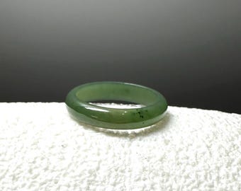 Canadian Nephrite Jade Narrow Band  - Ring - Jade Ring - Natural Jade Ring