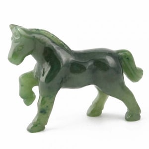 Kanadisches Nephrit Jade Pferd - Mehrere Größen - Pferdefigur - Natürliche Jade - Grüne Jade - Authentische Jade