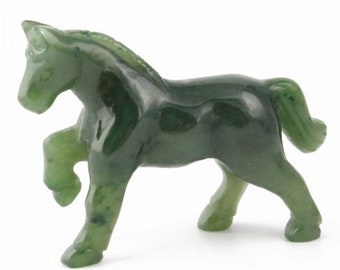 Canadian Nephrite Jade Horse - Multiple Sizes -  Horse Figurine - Natural Jade - Green Jade - Authentic Jade