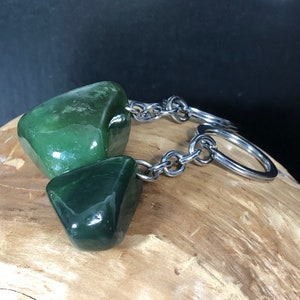 Canadian Nephrite Jade Nugget Key chain - Jade Gift - Natural Jade - Authentic Jade