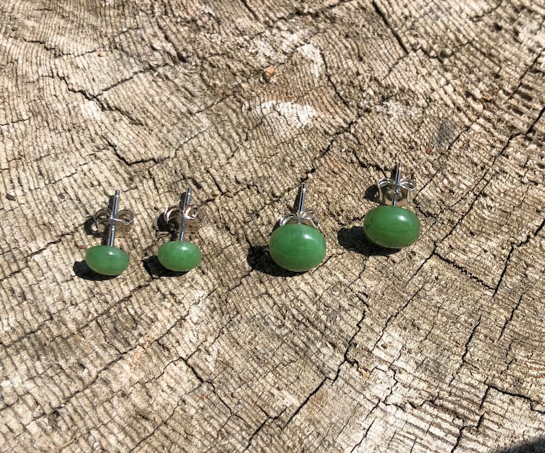 Canadian Jade Stud Earrings 6mm or 8mm Etsy UK