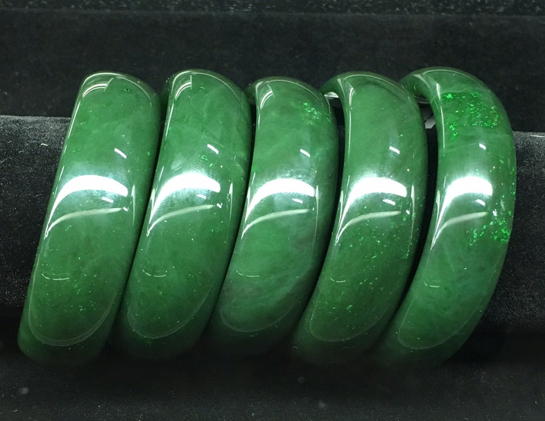 Candian Nephrite Jade Bangles Dark Rich Green Multiple Sizes image 3