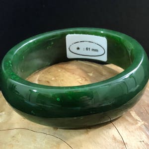 Candian Nephrite Jade Bangles Dark Rich Green Multiple Sizes image 1